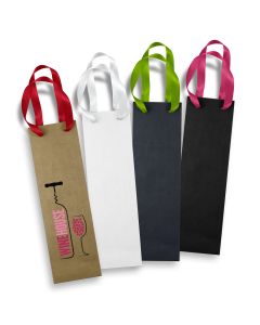 Wine Ribbon Handle Paper Bag